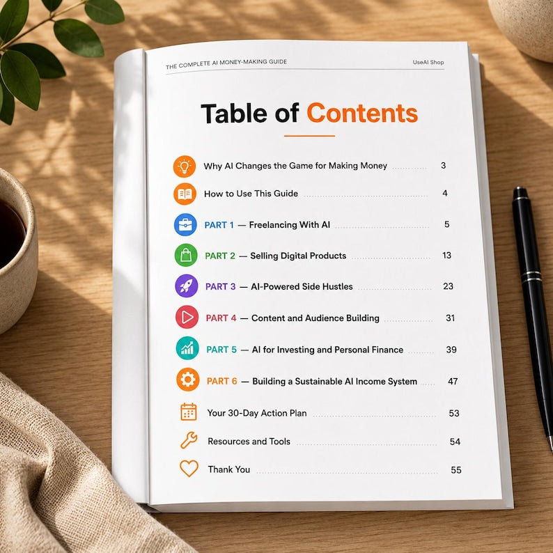 The Complete AI Money Making Guide 55 Page Ebook Freelancing Digital Products Side Hustles
