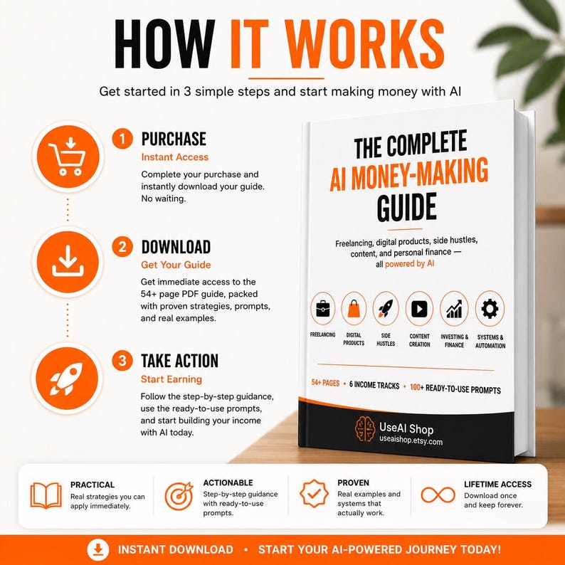 The Complete AI Money Making Guide 55 Page Ebook Freelancing Digital Products Side Hustles